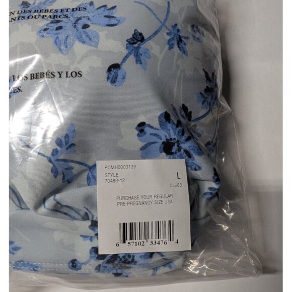 A Pea in the Pod Maternity Swimsuit Coquette Ditsy Floral Ruffle Deep V Large - Picture 11 of 11